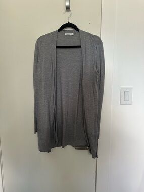 Open-Front Gray Cardigan Sweater